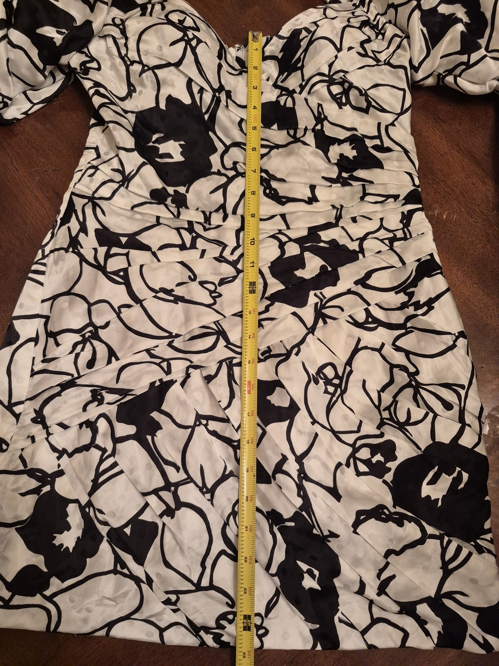 Ronny Kobo Collection Black & White Floral Off-Shoulder Mini Dress Size M - Picture 6 of 7
